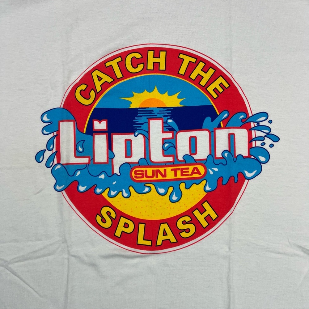 Vintage 90s Lipton Sun Tea ‘Catch the Splash’ Snack Tee Size XL All Sport 24x33